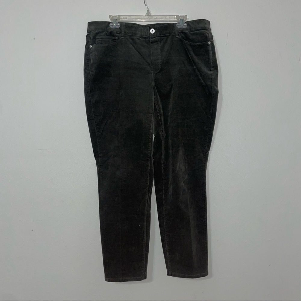 J.‎ Jill Women's Pants Corduroy Olive Green Size XL  16 Slim Leg Holiday - Picture 9 of 10